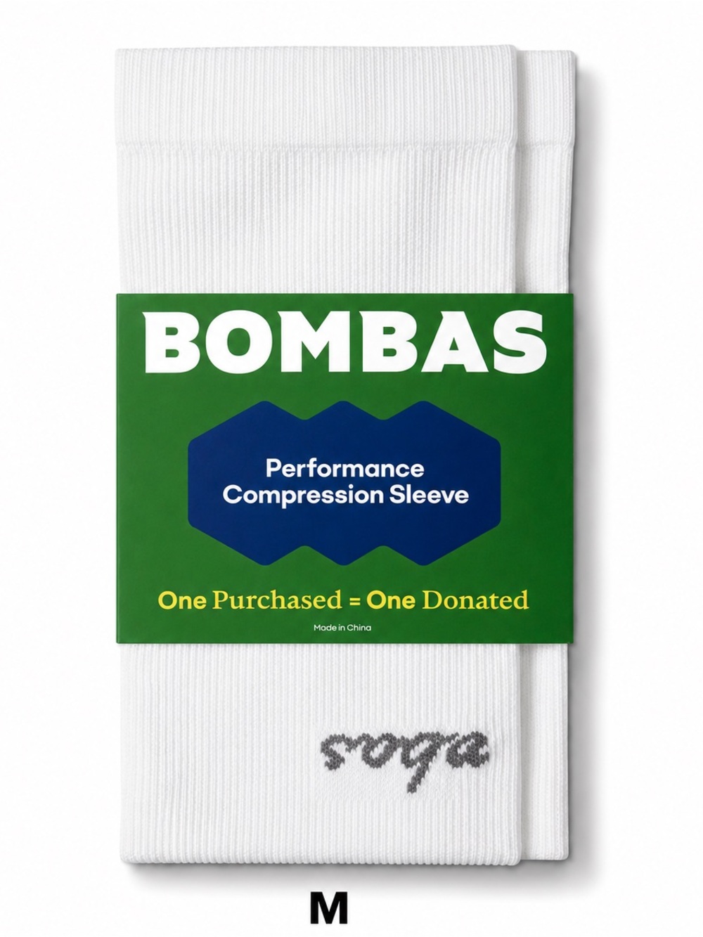 Bombas Compression Calf Sleeve 20-30mmHg White M